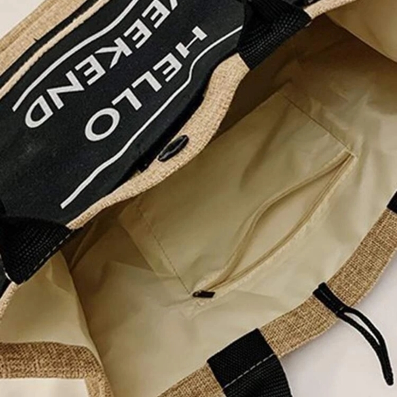 5 STAR RATED Beach Summer Hello Weekend Letter Tote Beach Bag 🏖 - Picture 3 of 5